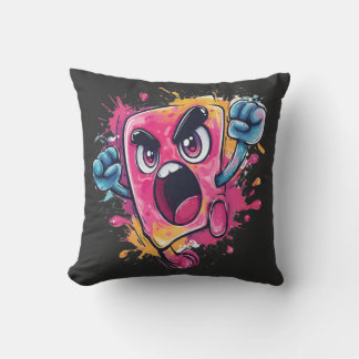 Angry Popsicle Screaming Graphic Hoodie Cushion