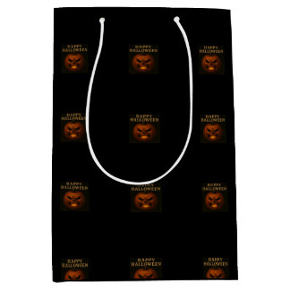Angry Pumpkin Halloween Medium Gift Bag