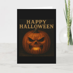 Angry Pumpkin Happy Halloween Greetings Card