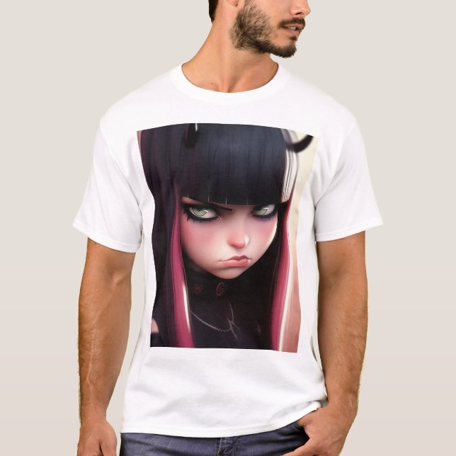 Angry Punk Rocker Girl T-Shirt (Front)