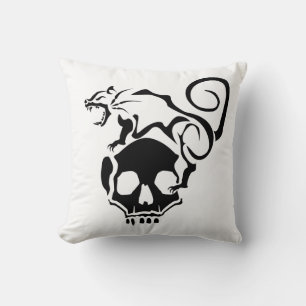 Angry Rat On an Evil Skull Cushion
