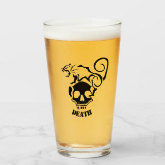 Angry Rat On an Evil Skull Glass