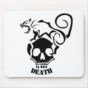 Angry Rat On an Evil Skull Mouse Pad