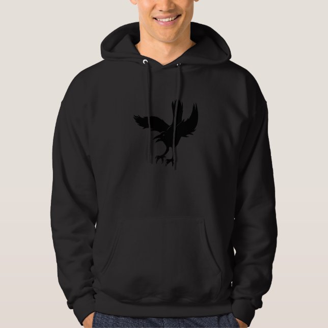 Angry Raven Crow Bird   Hoodie (Front)