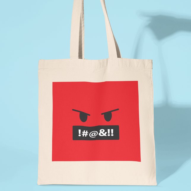 Angry Red Face Cursing Emoji Tote Bag (Creator Uploaded)