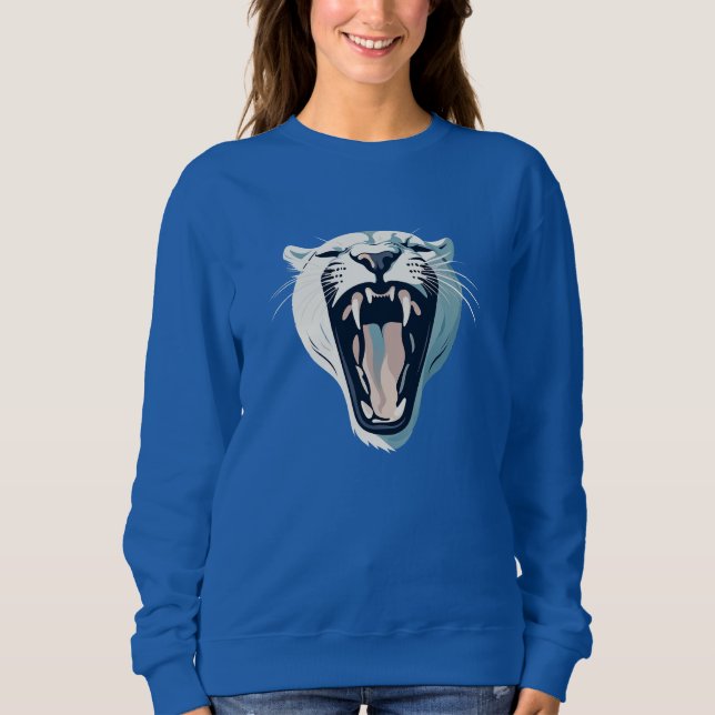 Angry Roaring Tiger Face Design Sweatshirt (Front)