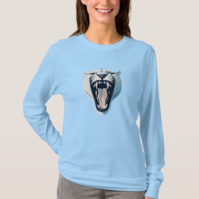 Angry Roaring Tiger Face Design T-Shirt (Front)