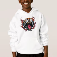 Angry Roaring Tiger Face Hoodie