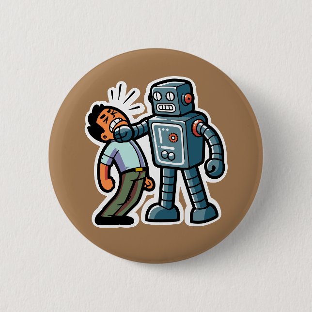 Angry Robot 6 Cm Round Badge (Front)