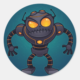 Angry Robot Classic Round Sticker