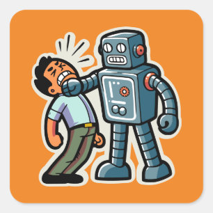 Angry Robot Square Sticker