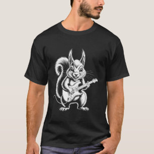 Angry Rocking Squirrel Electric Guitar Musician Fu T-Shirt