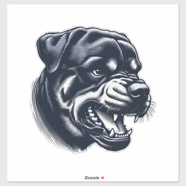 Angry Rottweiler Dog  Bold Guard Dog Artwork (Sheet)