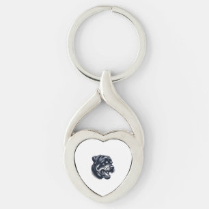 Angry Rottweiler Dog – Bold Guard Dog Artwork Key Ring