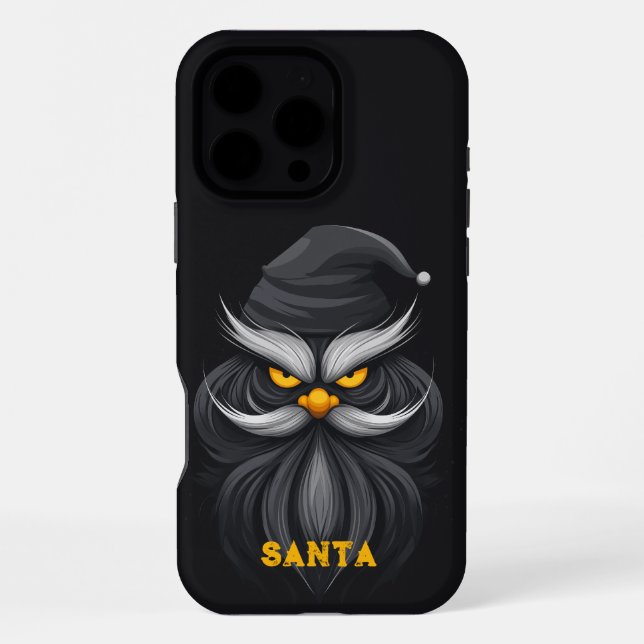 Angry Santa Black iPhone Case (Back)
