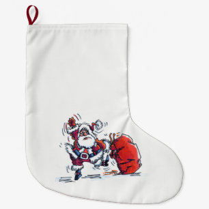 Angry Santa Christmas stocking large