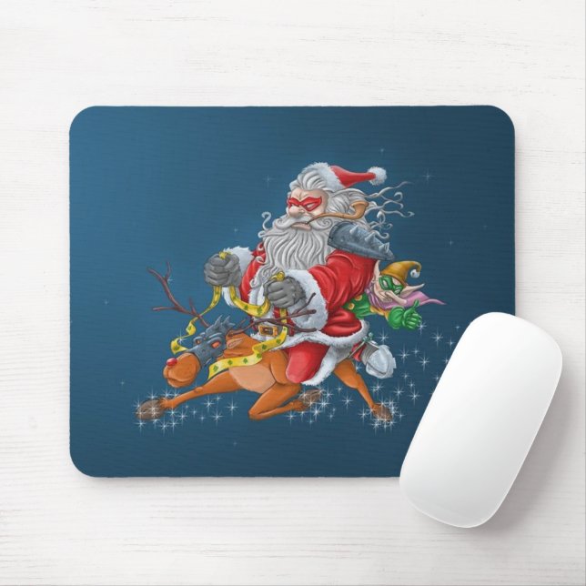Angry Santa Claus Mouse Pad (With Mouse)