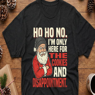 Angry Santa "Ho Ho No" Christmas Humor Graphic T-Shirt