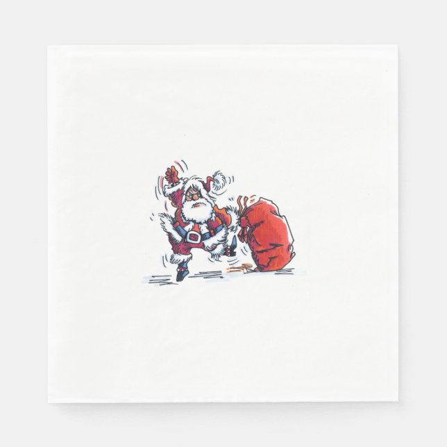 Angry Santa lunch paper napkins (Front)