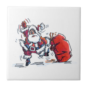 Angry Santa small ceramic tile