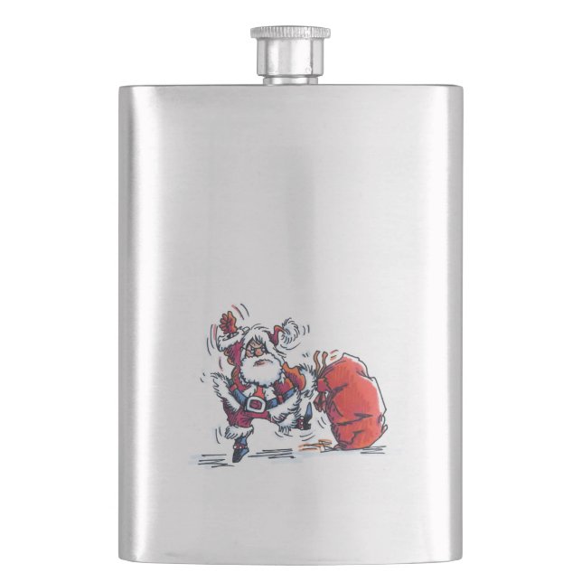 Angry Santa stainless steel flask (Front)