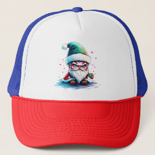 Angry Santa with a Cup of Coffee Trucker Hat
