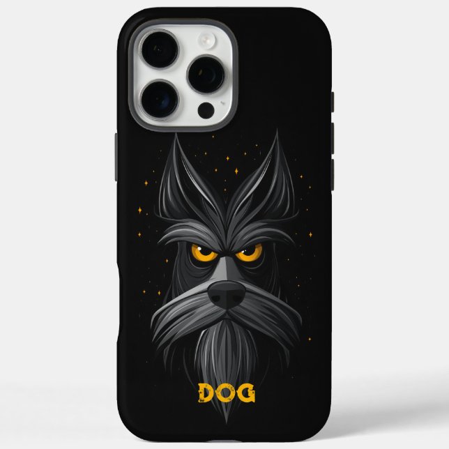 Angry Schnauzer Dog Black Case-Mate iPhone Case (Back)