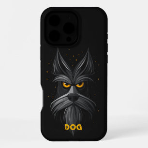 Angry Schnauzer Dog Black iPhone 16 Pro Max Case