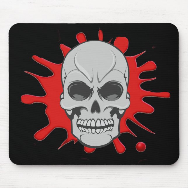 Angry Skull & Blood Splat: Custom Mousepad (Front)
