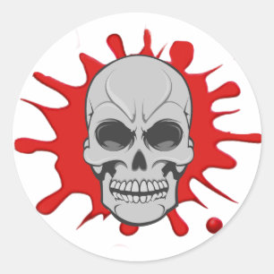 Angry Skull & Blood Splat: Custom Sticker