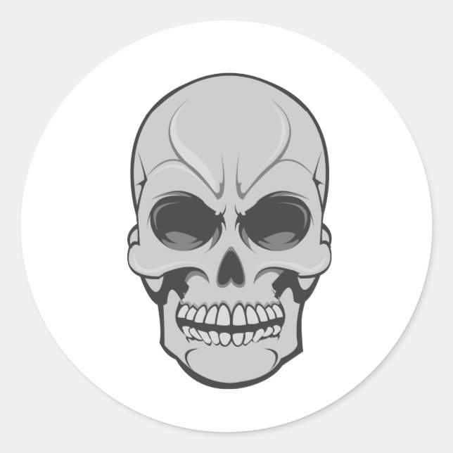 Angry Skull: Vector Illustration: Classic Round Sticker (Front)