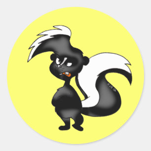 Angry skunk classic round sticker