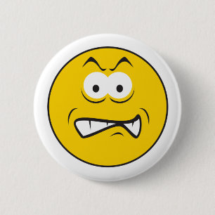Angry Snarling Face 6 Cm Round Badge