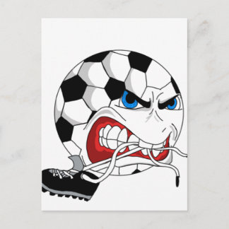 Angry Soccer Ball Postcard