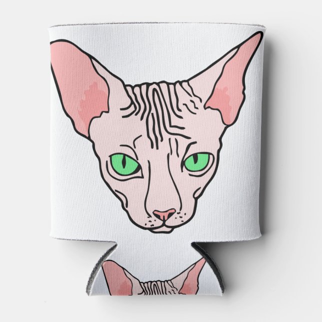 Angry Sphynx Sphinx Cat Pet Can Cooler (Front)