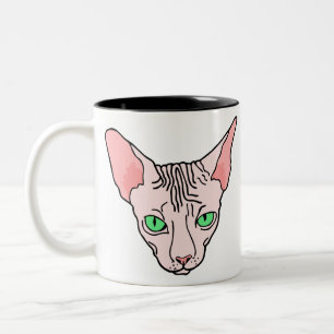 Angry Sphynx Sphinx Cat Pet Two-Tone Coffee Mug