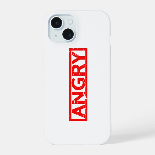 Angry Stamp iPhone 15 Case (Back)