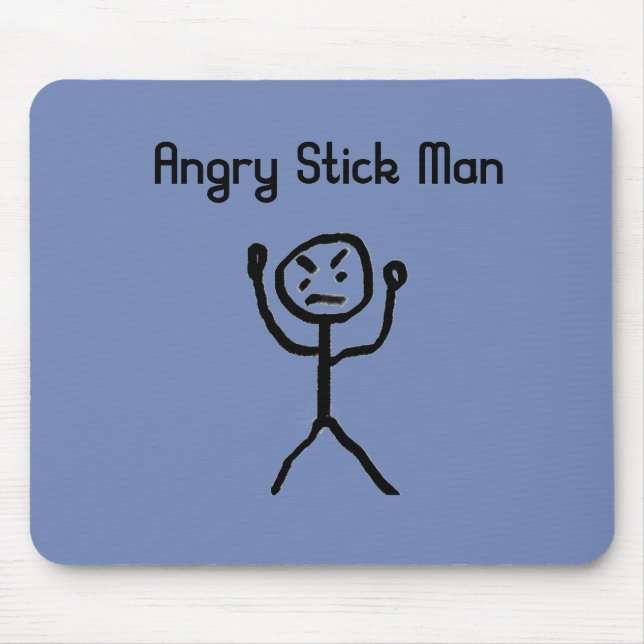 Angry Stick Man Mouse Pad (Front)