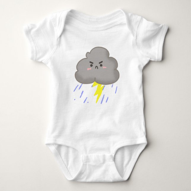 Angry Storm Cloud Baby Bodysuit (Front)