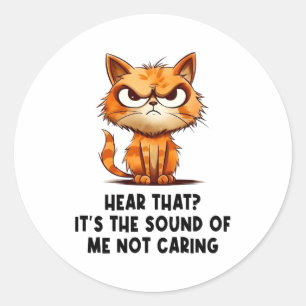 Angry Stressed Cat Funny Stress Meme For Cat Lover Classic Round Sticker