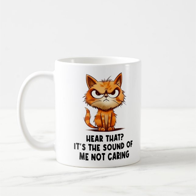 Angry Stressed Cat Funny Stress Meme For Cat Lover Coffee Mug (Left)