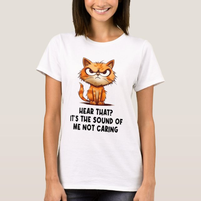 Angry Stressed Cat Funny Stress Meme For Cat Lover T-Shirt (Front)