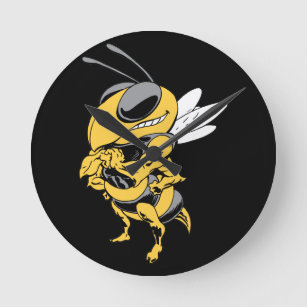 Angry Super Bee Round Clock