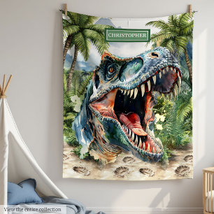 Angry T-Rex Blanket Personalized Custom Name