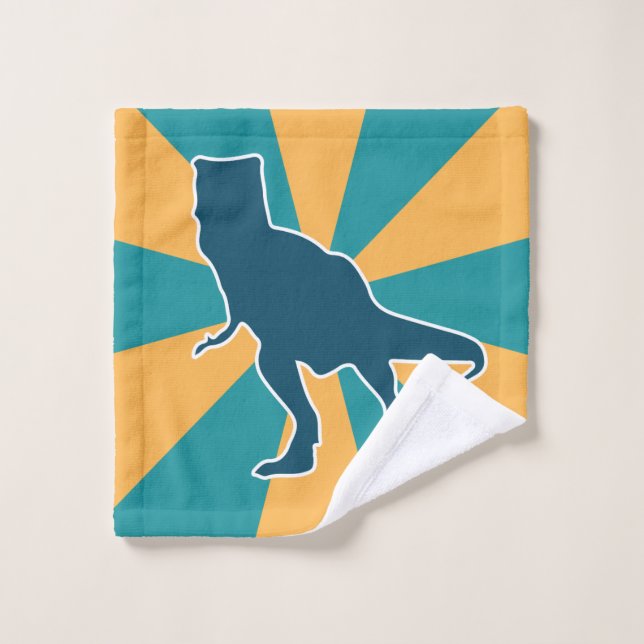 Angry T-rex dinosaur cartoon boy's Wash Cloth (Wash Cloth)