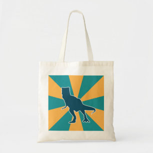 Angry T-rex dinosaur, colourful jurassic dino Tote Bag