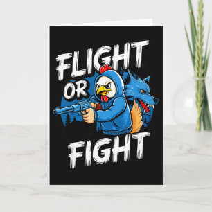 Angry Thug Chicken Flight Or Fight Response Funny  Card