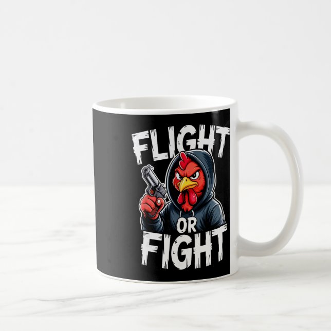 Angry Thug Chicken Flight Or Fight Response Funny  Coffee Mug (Right)