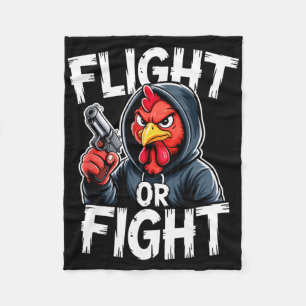 Angry Thug Chicken Flight Or Fight Response Funny Fleece Blanket