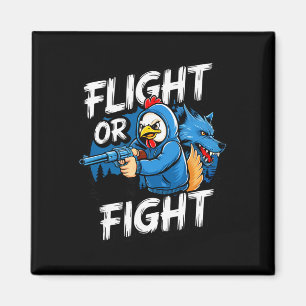 Angry Thug Chicken Flight Or Fight Response Funny Magnet